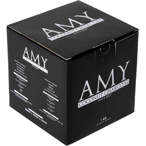 Кокосовый уголь Amy Deluxe 1 кг (64 кубика) в упаковке