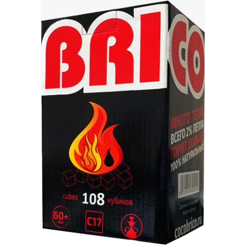 Кокосовый уголь CocoBrico C17 1 кг (108 кубиков) в упаковке