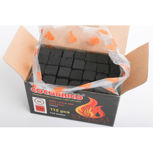 Кокосовый уголь CocoBrico HORECA C22 1 кг (112 кубика) в упаковке