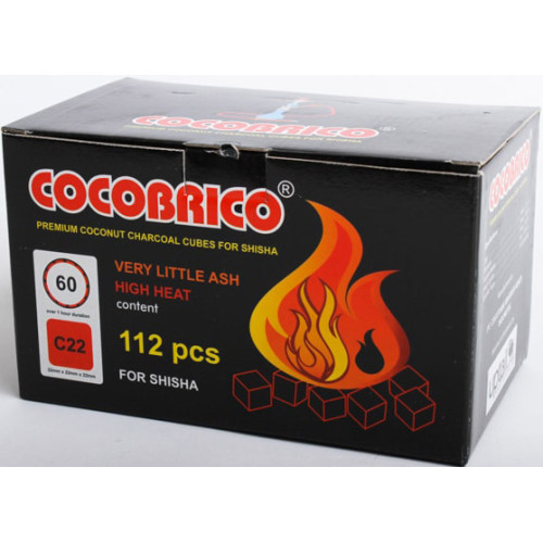 Кокосовый уголь CocoBrico HORECA C22 1 кг (112 кубика) в упаковке