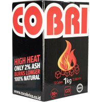 Кокосовый уголь CocoBrico HORECA C25 1 кг (72 кубика) в упаковке