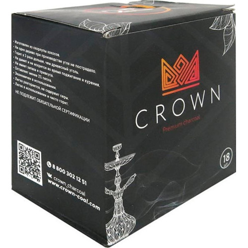 Кокосовый уголь Crown 0.25 кг (18 кубиков) в упаковке