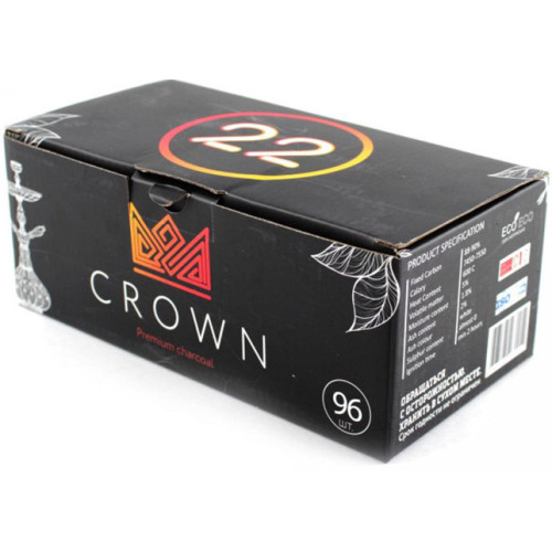 Кокосовый уголь Crown 22 1 кг (96 кубиков) в упаковке