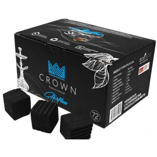 Кокосовый уголь Crown Airflow 1 кг (72 кубика) в упаковке