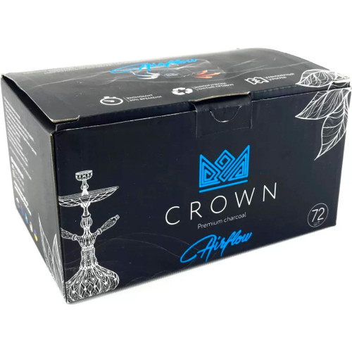 Кокосовый уголь Crown Airflow 1 кг (72 кубика) в упаковке
