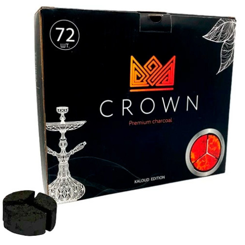 Кокосовый уголь Crown Kaloud 1 кг (72 кубика) в упаковке
