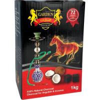 Кокосовый уголь Garden 1 кг (72 кубика) в упаковке