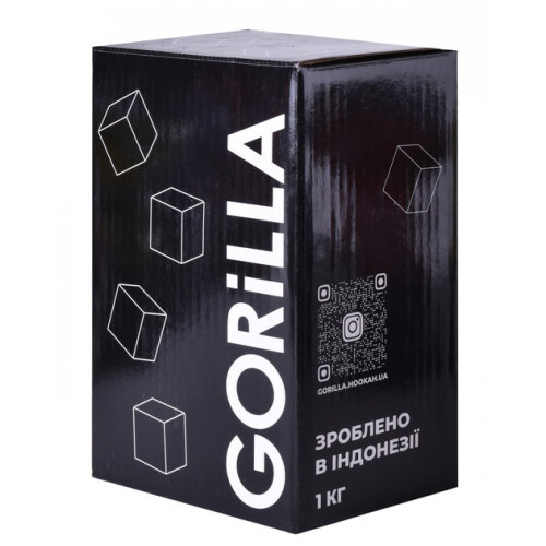 Кокосовый уголь Gorilla 1 кг (72 кубика) в упаковке