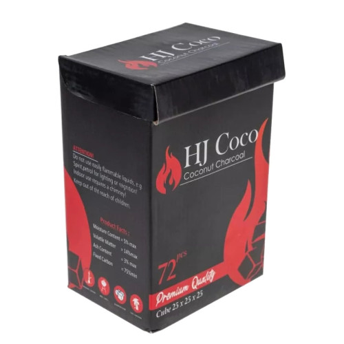 Кокосовый уголь Hj Coco 1 кг (72 кубика) в упаковке