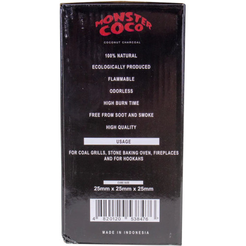Кокосовый уголь Monster Coco 1 кг (72 кубика) в упаковке