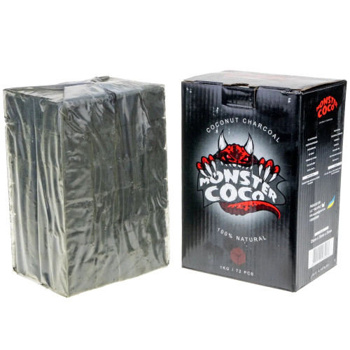 Кокосовый уголь Monster Coco 1 кг (72 кубика) в упаковке