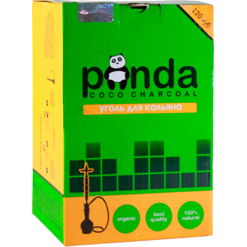 Кокосовый уголь Panda Green 1 кг (120 кубика) в упаковке