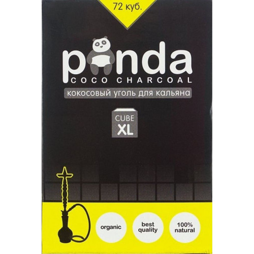 Кокосовый уголь Panda Yellow 1 кг (72 кубика) в упаковке