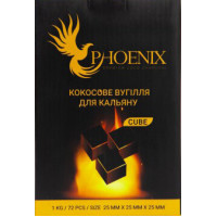 Кокосовый уголь Phoenix Cube 1 кг (72 кубика) в упаковке