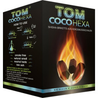 Кокосовый уголь Tom Coco Hexa 1 кг (60 кубиков) в упаковке
